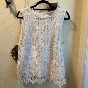 H&M White Lace Sleeveless Camisole